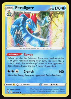Feraligatr 057/264 Holo Rare Fusion Strike Pokemon Holo Lightly Played - Image 1