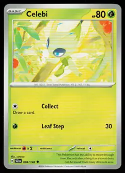 Celebi 4/142 Uncommon Stellar Crown Pokemon Near Mint - Image 1