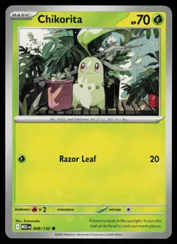 Chikorita 008/132 Common Mega Evolution Pokemon Near Mint - Image 1