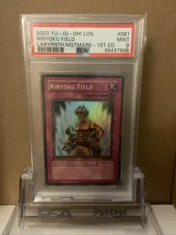 2003 YuGiOh LON-081 Riryoku Field 1st Edition PSA 9 Mint Super Rare - Image 1