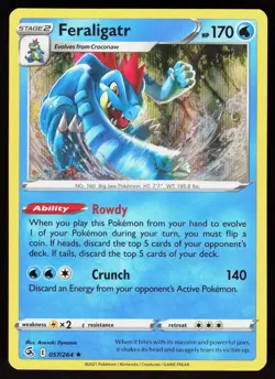 Feraligatr 057/264 Holo Rare Fusion Strike Pokemon Holo Lightly Played - Image 1