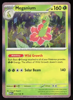 Meganium 010/132 Rare Mega Evolution Pokemon Holo Near Mint - Image 1