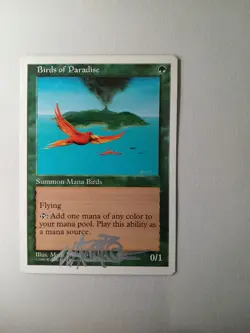 RUSH ENGLISH Cinquieme Edition - Birds of Paradise SIGNED [GOOD] MTG 5ED - Image 1