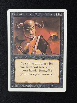 Demonic Tutor - Magic The Gathering - MTG 3ED - Revised - EX+ White Border - Image 1