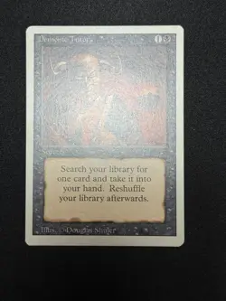 Demonic Tutor - Magic The Gathering - MTG 3ED - Revised - EX+ White Border - Image 2