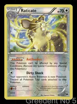 Raticate 88/122 Rare BREAKpoint Pokemon Reverse Holo Near Mint - Image 1