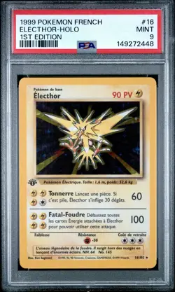 Carte Pokemon Electhor 16/102 Holo Set de base Edition 1 PSA 9 ✨ - Image 2