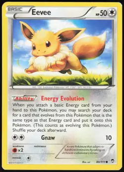 Eevee 80/111 Common Furious Fists Pokemon Moderately Played - Image 1