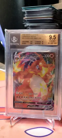 Pokemon TCG Charizard VMAX 020/189 Swsh03: Darkness Ablaze Holo Beckett BGS 9.5 - Image 1