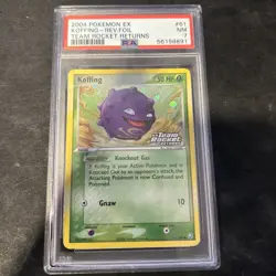2004 Pokemon EX Team Rocket Returns Koffing Reverse Foil 61/109 PSA 7 - Image 1