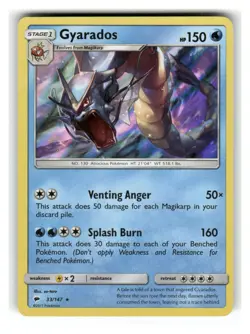 Gyarados 33/147 Holo Rare Burning Shadows Pokemon Holo Lightly Played - Image 1