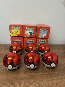 1999 BURGER KING Pokemon 23K Gold Plated Cards - Set of 6 with Box, Ball & COA - Image 1