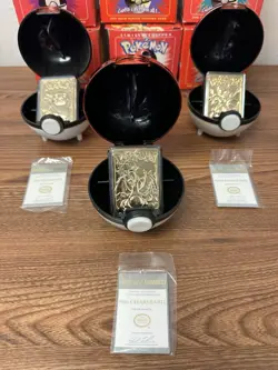 1999 BURGER KING Pokemon 23K Gold Plated Cards - Set of 6 with Box, Ball & COA - Image 2