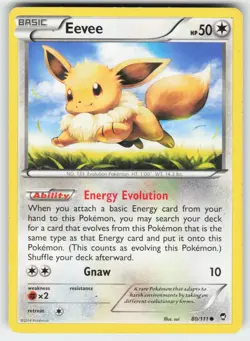 Eevee 80/111 Common Furious Fists Pokemon Moderately Played - Image 1