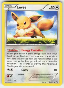 Eevee 80/111 Common Furious Fists Pokemon Moderately Played - Image 1