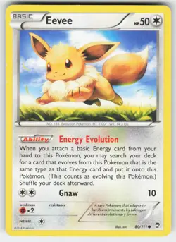 Eevee 80/111 Common Furious Fists Pokemon Moderately Played - Image 1