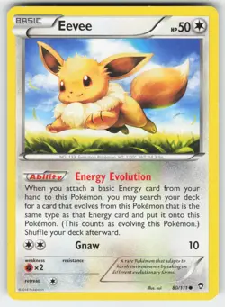Eevee 80/111 Common Furious Fists Pokemon Moderately Played - Image 1