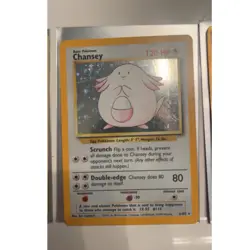 Pokemon TCG Chansey Holo Rare Base Set 3/102 English 1999 Basic 120 HP - Image 1