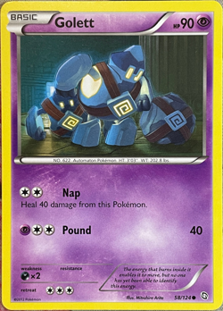 Golett - 58/124 - Dragons Exalted Pokemon 2012 - Image 1