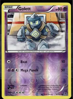 Golett 45/101 Common Plasma Blast Pokemon Reverse Holo Lightly Played - Image 1