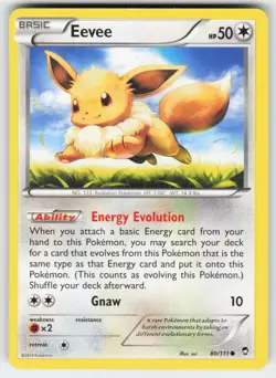 Eevee 80/111 Common Furious Fists Pokemon Lightly Played - Image 1