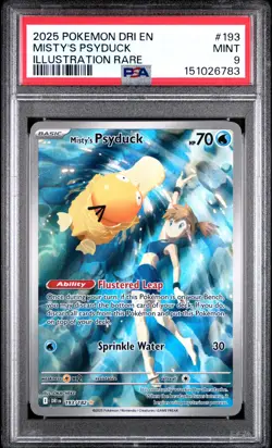 2025 POKEMON DRI EN-DESTINED RIVALS ILLUSTRATION RARE #193 MISTY'S PSYDUCK PSA 9 - Image 1