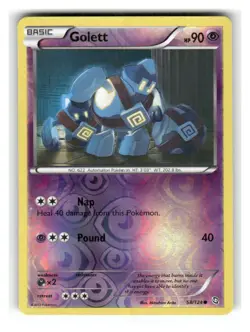 Golett 58/124 Common Dragons Exalted Pokemon Reverse Holo Lightly Played - Image 1