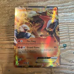 Entei EX 13/108 Dark Explorers Full Art Holo Ultra Rare Pokemon Card 180 HP 2016 - Image 1