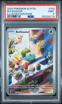 2024 POKEMON SCR EN-STELLAR CROWN ILLUSTRATION RARE #143 BULBASAUR PSA 9 - Image 1