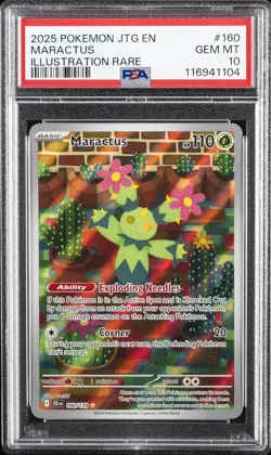 2025 POKEMON JTG EN-JOURNEY TOGETHER ILLUSTRATION RARE #160 MARACTUS PSA 10 - Image 1