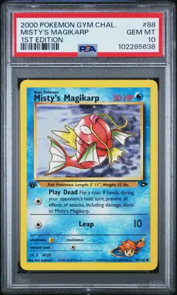 2000 POKEMON GYM CHALLENGE MISTY'S MAGIKARP #88 1ST EDITION PSA 10 - Image 1