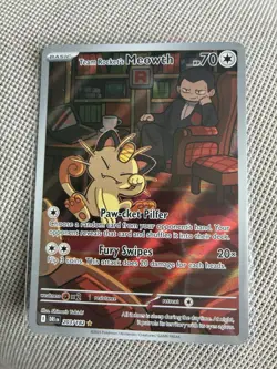 Pokemon TCG Team Rockets Meowth Card 203/182 Destined Rivals - Image 1
