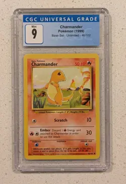 Charmander 1999 Pokemon Base Set Unlimited 46/102 - CGC 9 - Image 1