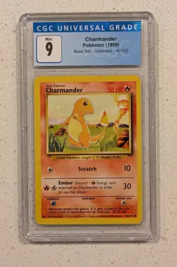 Charmander 1999 Pokemon Base Set Unlimited 46/102 - CGC 9 - Image 2
