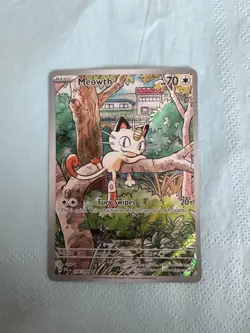 Pokemon Meowth 106/094 PFL Reverse Holo Basic 70 HP Fury Swipes Card - Image 1