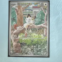 Pokemon Meowth 106/094 PFL Reverse Holo Basic 70 HP Fury Swipes Card - Image 3