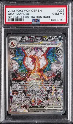 2023 POKEMON OBF EN-OBSIDIAN FLAMES #223 CHARIZARD EX PSA 10 - Image 1