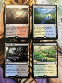 MTG Khans of Tarkir Fetch Land Lot Delta + Strand + Mire + Heath Regular - NM 🔥 - Image 1