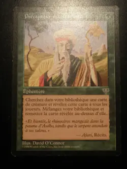 mtg magic worldly tutor mirage FRENCH vf fr precepteur materialiste black border - Image 1