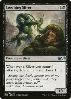 Leeching Sliver 4x MTG Magic 2015 M15 NM Magic The Gathering Playset - Image 1