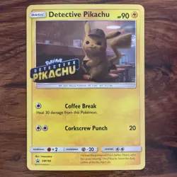 Pokemon Pikachu Stamped TCG Detective Pikachu SM190 Black Star Promo NM - Image 1