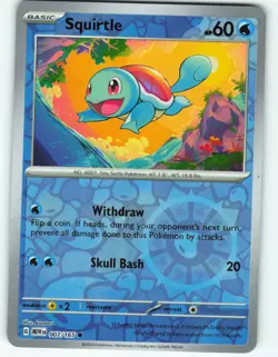 Squirtle - Reverse Holo - 7/165 Scarlet & Violet 151 - Pokemon TCG - 2023 - Image 1