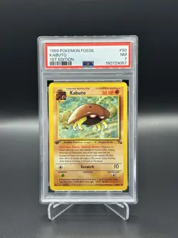 1999 Pokemon Fossil 1st Edition Kabuto #50/62 PSA 7 - Image 1