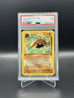 1999 Pokemon Fossil 1st Edition Kabuto #50/62 PSA 7 - Image 2
