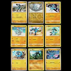 Riolu Pokemon Card Collection Set of 9 English Cards Rare With Reverse Holo - Image 1