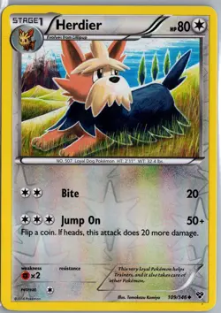 Herdier - 109/146 - Common - XY Pokemon Card Reverse Holo NM - Image 1