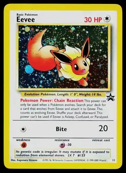 Pokemon Card Wizards Black Star Promo Eevee #11 Holo SWIRL - Image 1