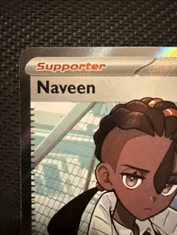 Pokemon Naveen Trainer Supporter 122/088 POBM Full Art Holo English Card - Image 2