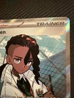 Pokemon Naveen Trainer Supporter 122/088 POBM Full Art Holo English Card - Image 3