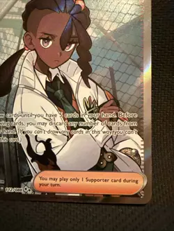Pokemon Naveen Trainer Supporter 122/088 POBM Full Art Holo English Card - Image 4